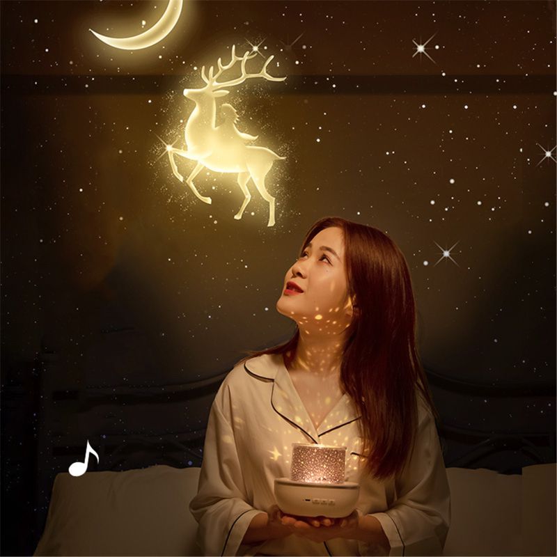 Neue 6 aufbringen LED Projektor Sterne Mond Nacht Licht Himmel Rotierenden Betrieben Nachtlicht Lampe Für freundlicher Baby Schlafzimmer Kindergarten C