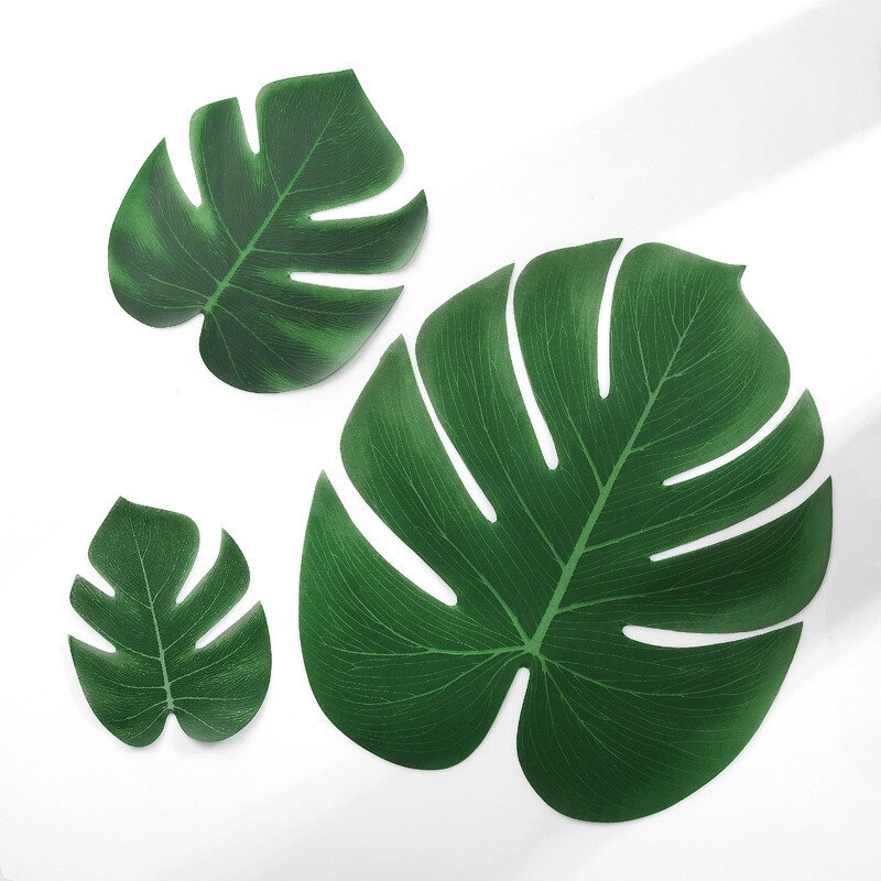 10pcs Small Medium Large Green Monstera Leaves Artificial Plants for Home Garden Decoration DIY Plants Wall plantas artificiais