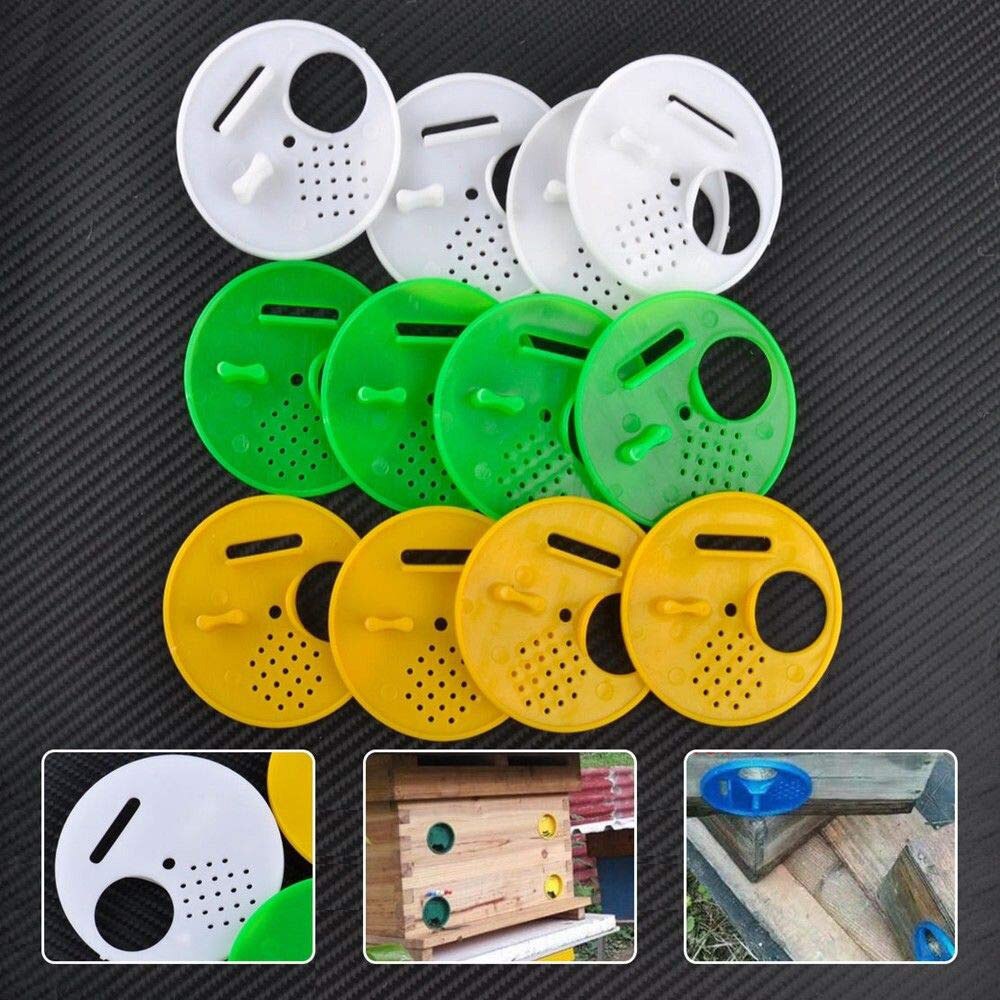 12 Stuks Bijenkorf Nest Deur Vents Bee Gereedschappen Ronde Bijenkorf Doos Entree Gate Plastic Bijenteelt Apparatuur