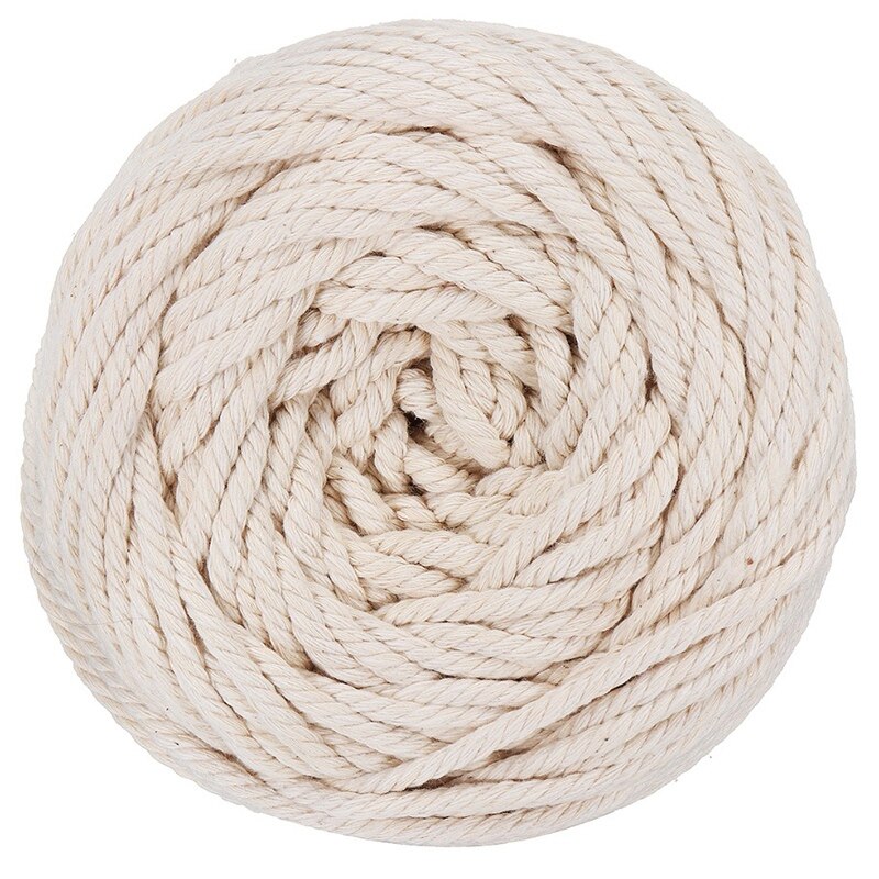 1Pcs Duurzaam 4Mm X 100 Meter Natuurlijke Beige Wit Macrame Katoen Twisted Cord Touw Diy Thuis Textiel Accessoires craft