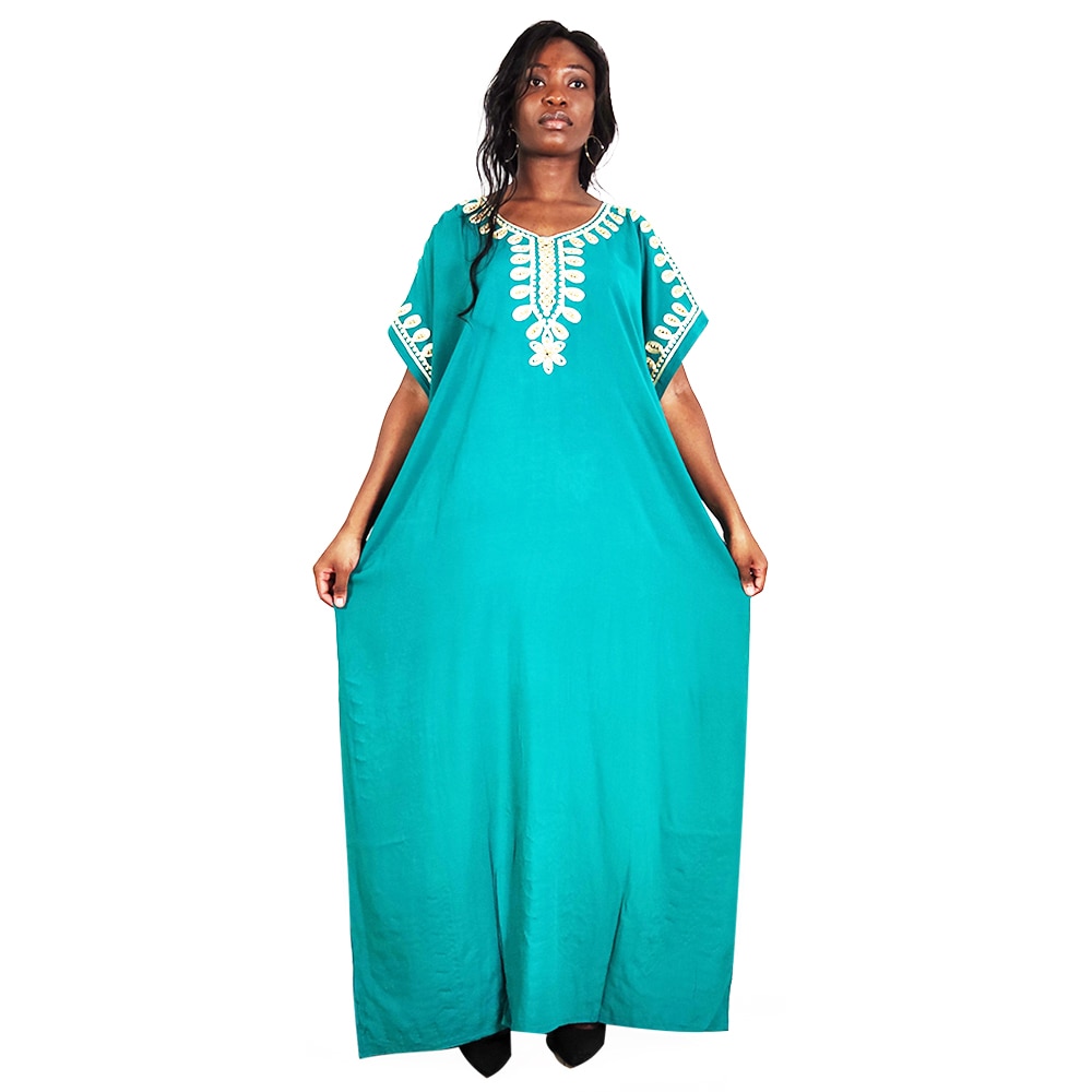 African Dresses for Women Ethnic Style Beading Solid African Clothes Bazin Vestidos Dashiki Africa Beach Dress