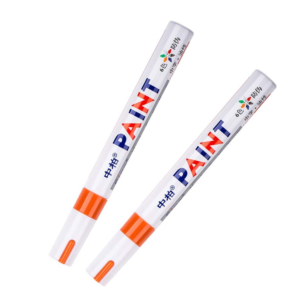 3 pièces pneu peinture stylo marqueur lettrage Permanent étanche encre pour voiture véhicule moto pneu (jaune): Orange