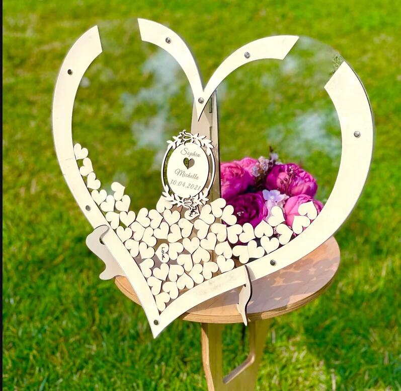 Guest Book Wedding-Heart Guest Book For Wedding-Wedding Guest Book Alternative - Wedding Guest Book -