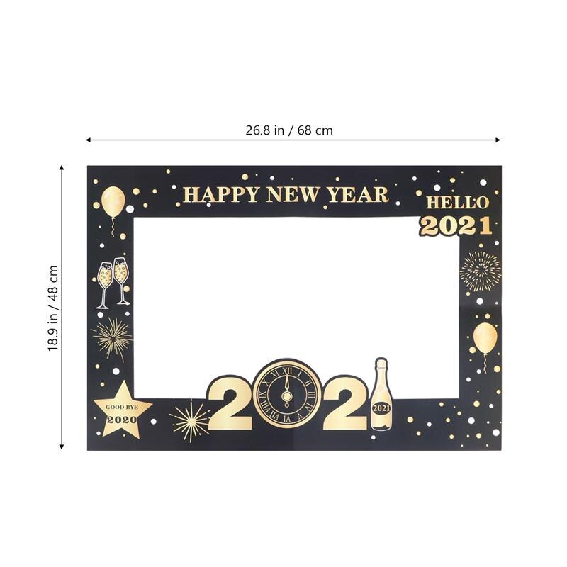 Happy Year Paper Photo Booth Frame Year Eve Party Decoration Photo Booth Props Christmas Decorations for party