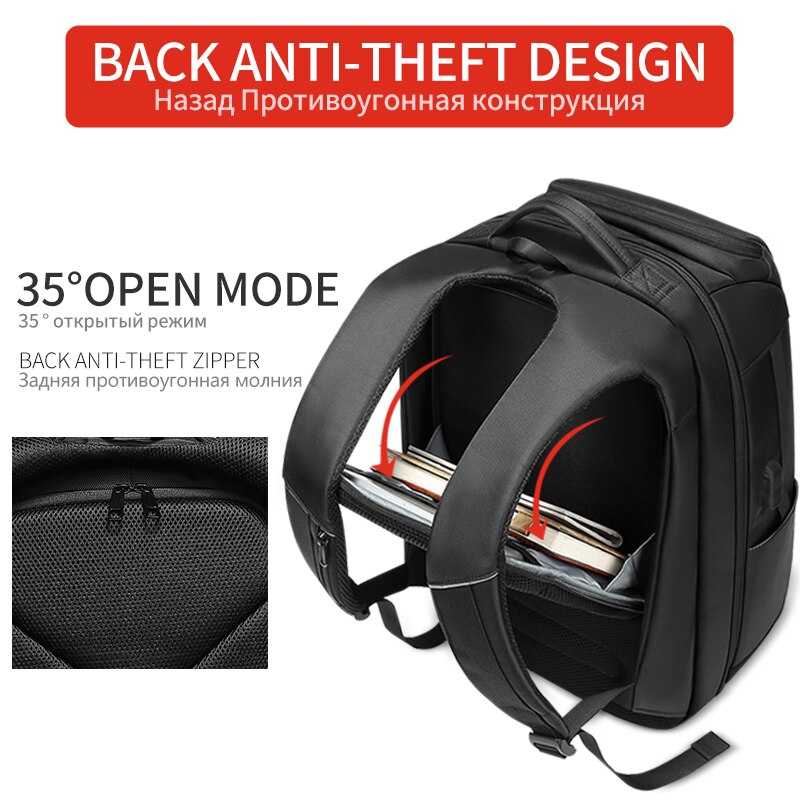 backpack men's multifunctional large capacity men's mochila bag USB charging port 17.3 inch Laptop School Backpack