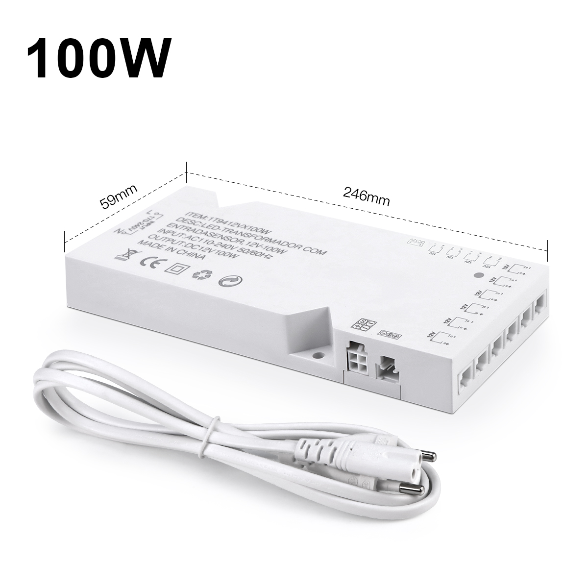 Transformador de iluminación LED DC12V 2A 3A 5A 8A, adaptador de fuente de alimentación, puerto Dupont, controlador de tira LED, bricolaje, armario para el hogar, estante de luz: Oro / 5 W