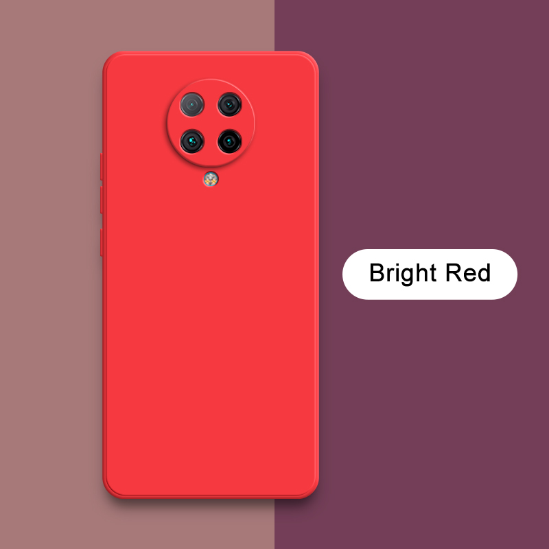 Coque carrée originale en Silicone liquide pour Xiaomi POCO F2 Pro, protection d'objectif d'appareil photo, coque arrière de téléphone souple F2Pro, armure antichoc: Néoprène / YELLOW