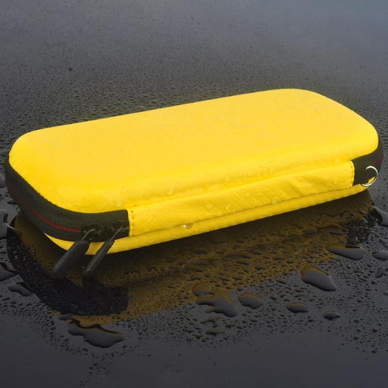 Wasserdichte eva-hartschalen-tragetasche mit reißverschlussfach für gamepad und 10 kartenfächern für die nintendo switch lite mini-konsole