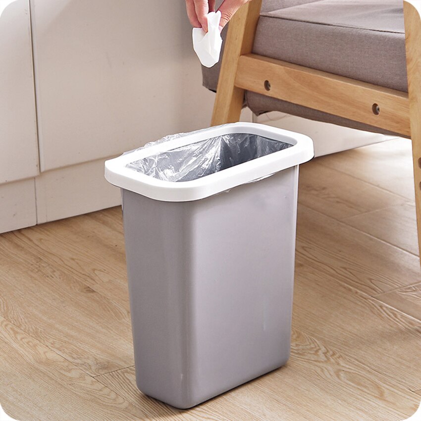 Kitchen Hanging Trash Cans Cabinet Door Hanger Plastic Waste Bins Bathroom Dustbin Pressure Ring Paper Basket Container