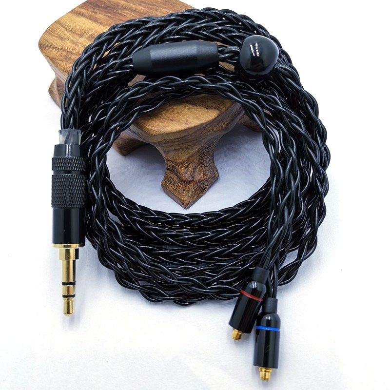 RY-C1 1.2M Diy Vervanging Mmcx Kabel 3.5Mm Verzilverd Verbeterde 8 Core Wire Kabel Voor RY4S Plus Mmcx oortelefoon Kabel