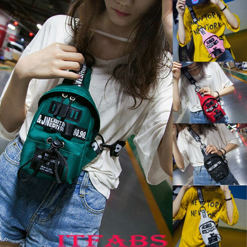 5 farver kvinders piger talje taske pakke pung bryst skulder rejse pose lynlås talje pakker