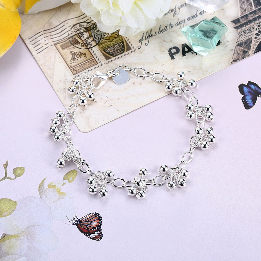 Popular 100% 925 sterling silver grape bead necklace bracelets for women, charming wild wedding party christmas jewelry
