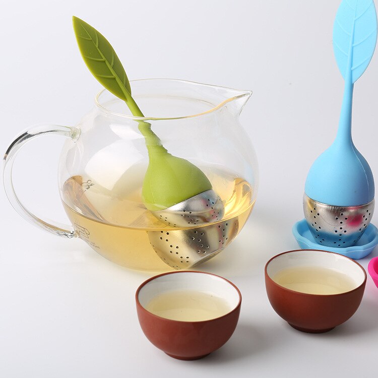 Aardbeienthee-infuser, roestvrijstalen theebol, theezeefje voor het zetten van thee, kruidenfilter, keukengereedschap