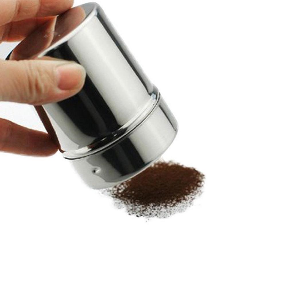 Agitatore per setaccio per farina di zucchero in polvere di cacao e caffè in acciaio inossidabile ottavino e grande con coperchio