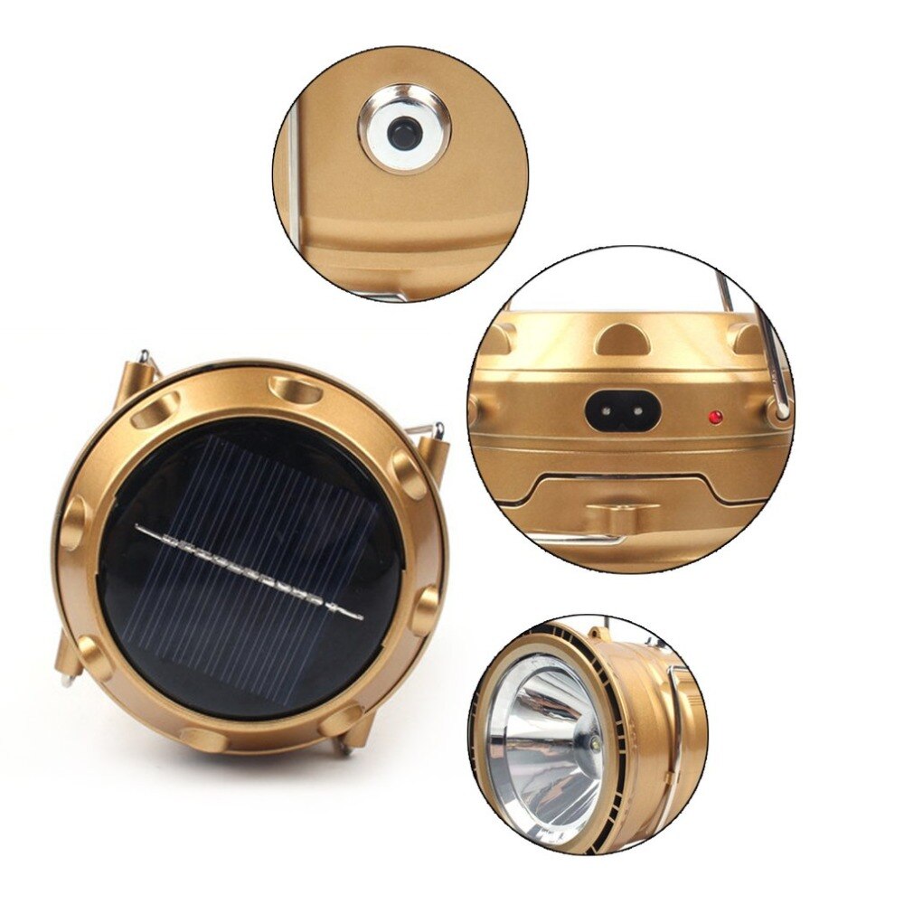 LED Solar Powered Flashlights USB Rechargeable Camping Lantern Handheld Outdoor Collapsible Flashlight Emergency Lantern