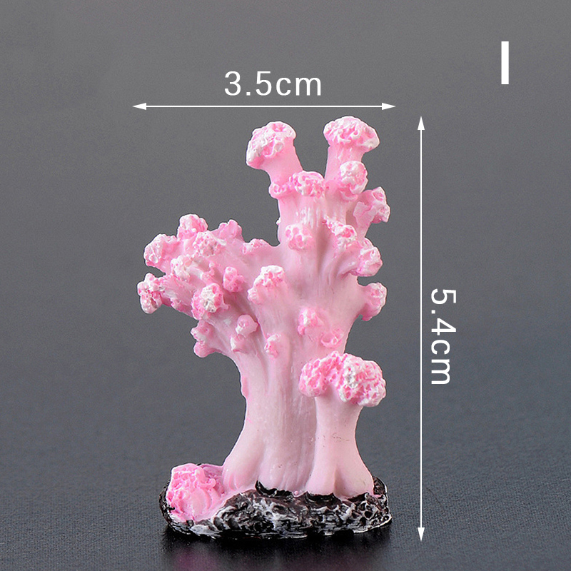 Decoración de pecera de Coral Artificial, emulador de estrella de mar, paisaje de arrecife de resina, decoración de Acuario, artesanía, Decoración de mesa, 1 unidad: Rosa