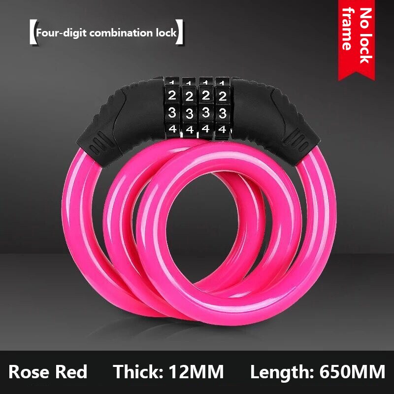 Universal Anti-Theft Bike Bicycle Lock Stainless Steel Cable Coil Bike Cycling Password Combination Security Steel Wire Locks