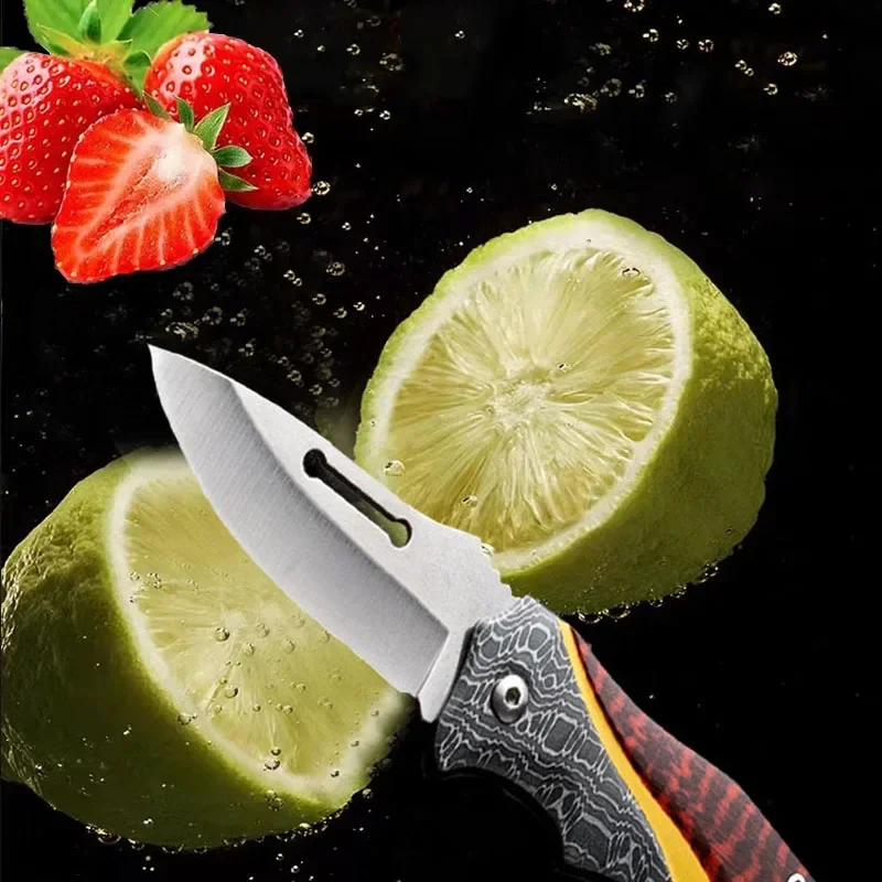 Cuchillo plegable para comer carne, cuchillo para cortar fruta, para asar ovejas, cuchillo de acero inoxidable, herramientas de cocina, 1 unidad