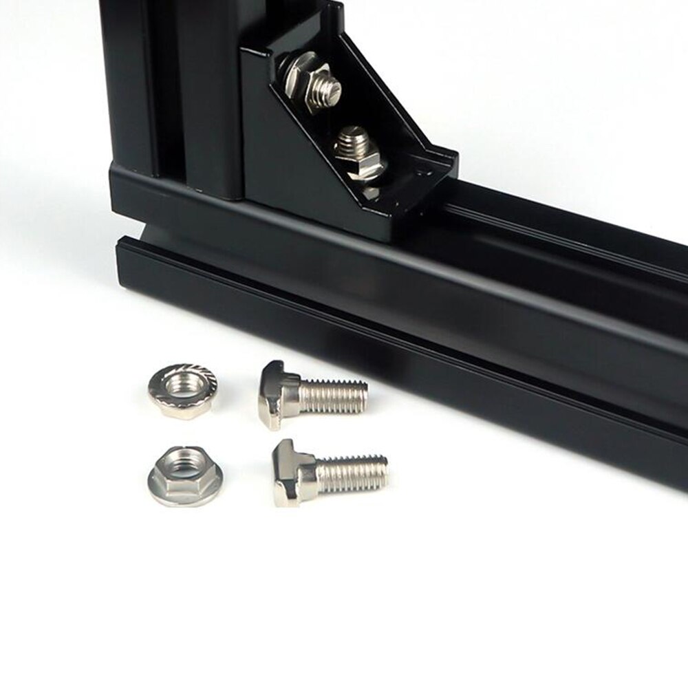 3030 Aluminum Profile Connector Set: 20pcs 3030 Corner Bracket + 40pcs M6 x 16mm T Bolt Screws + 40pcs M6 Hex Flange Nuts