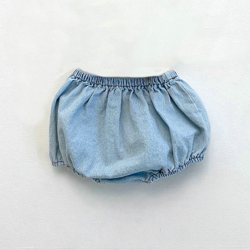 Koreansk stil toddler baby piger korte tøj jeans denim blomstrer til nyfødte baby drenge piger sommer bleovertræk stor pp kort: 9m