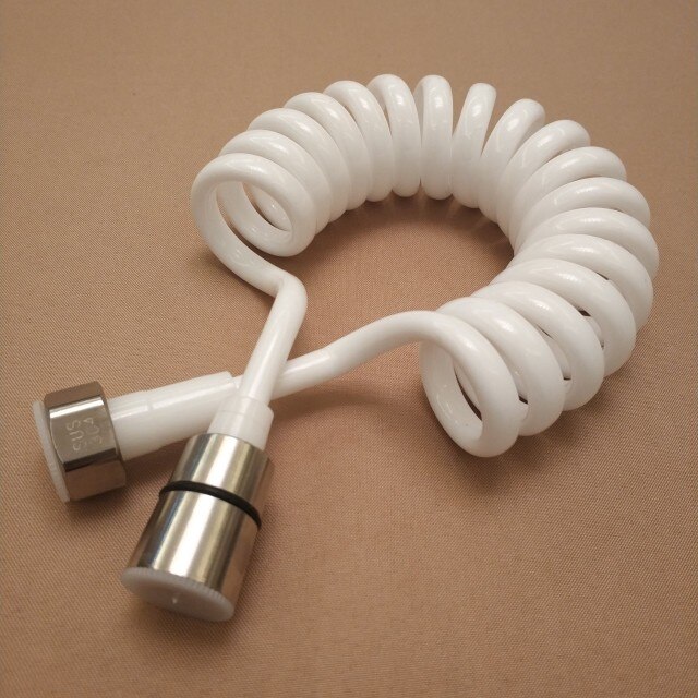 1.5M/2M/3M Telefoonlijn Douche Slang Pu Badkamer Lente Flexibele Voor Water Sanitair Wc bidet Sproeier Badkamer Accessoires: White / 300Cm