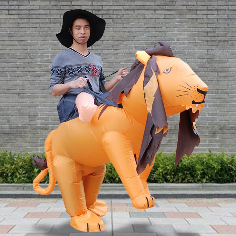 Opblaasbaar tijger leeuw kostuum verkleedkostuum halloween thema feest speelgoed volwassenen optreden rekwisiet