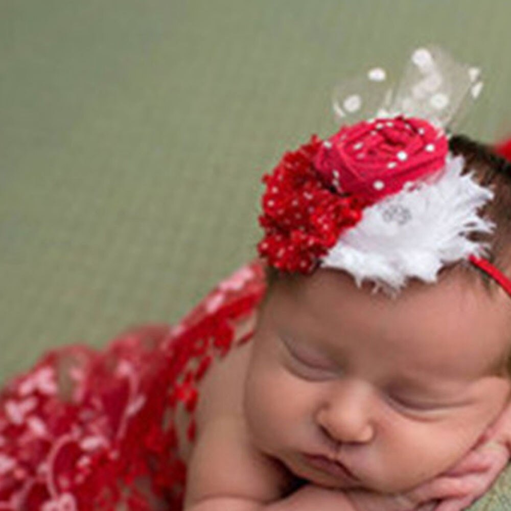 Fotografering rekvisitter nyfødt baby pige foto rekvisitter blonder quilt med pandebånd spædbarn piger søde solidt tæppe hårbånd sæt
