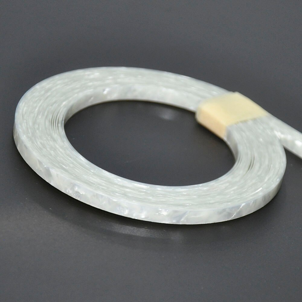 10 stk/parti 5mm x 1000mm abalone hvit perle tiger stripe celluloid strimler gitar bindende purfling kant: Hvit perle