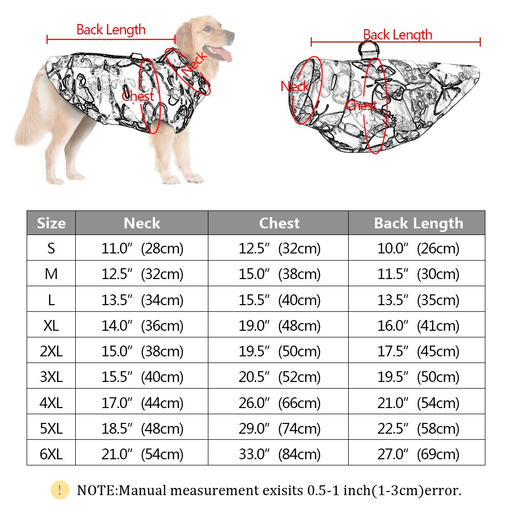 Thick Warm Dog Clothes Vest Winter Pet Clothing Outfit Small Medium Large Dogs Jacket Coat for French Bulldog Pitbull S-6XL