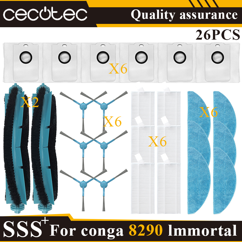 Compatibile con Cecotec conga 8290 immortale/7490 immortale Mocio Filtro di ricambio Accessori Pezzi di ricambio: bianca