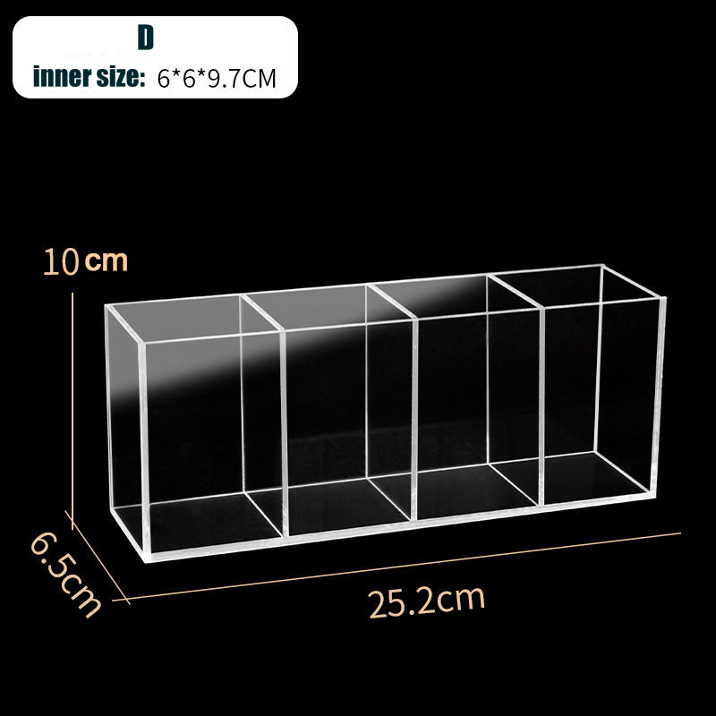 Acrylic Fish Tank Betta Fish Display Rack Multi-grid Desktop Small Fish Tank Isolation Turtle Tank Miniature Landscape: Navy Blue