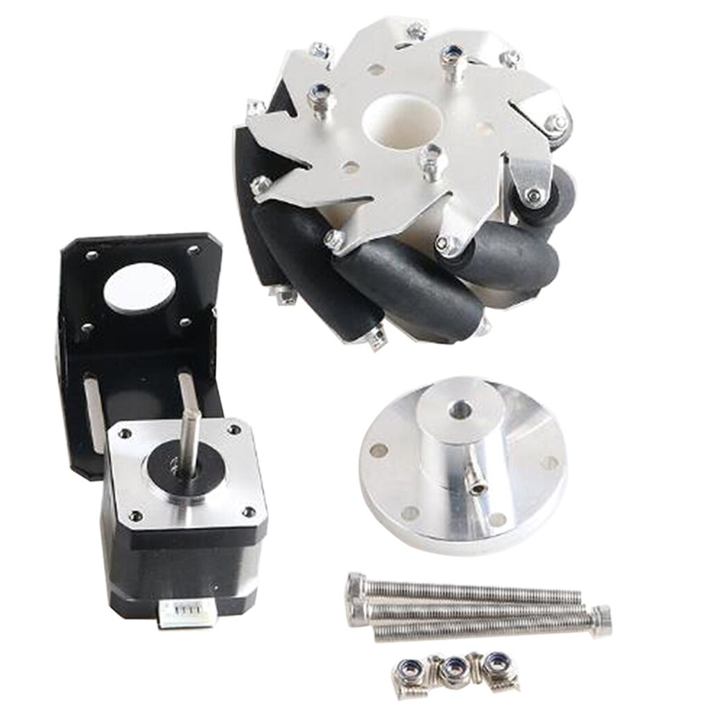 DIY Robot Track Mecanum Diameter Per Wheel: 4 inches (100mm) 42 Stepper Motor with 42 Motor Bracket Set of Matching Screws