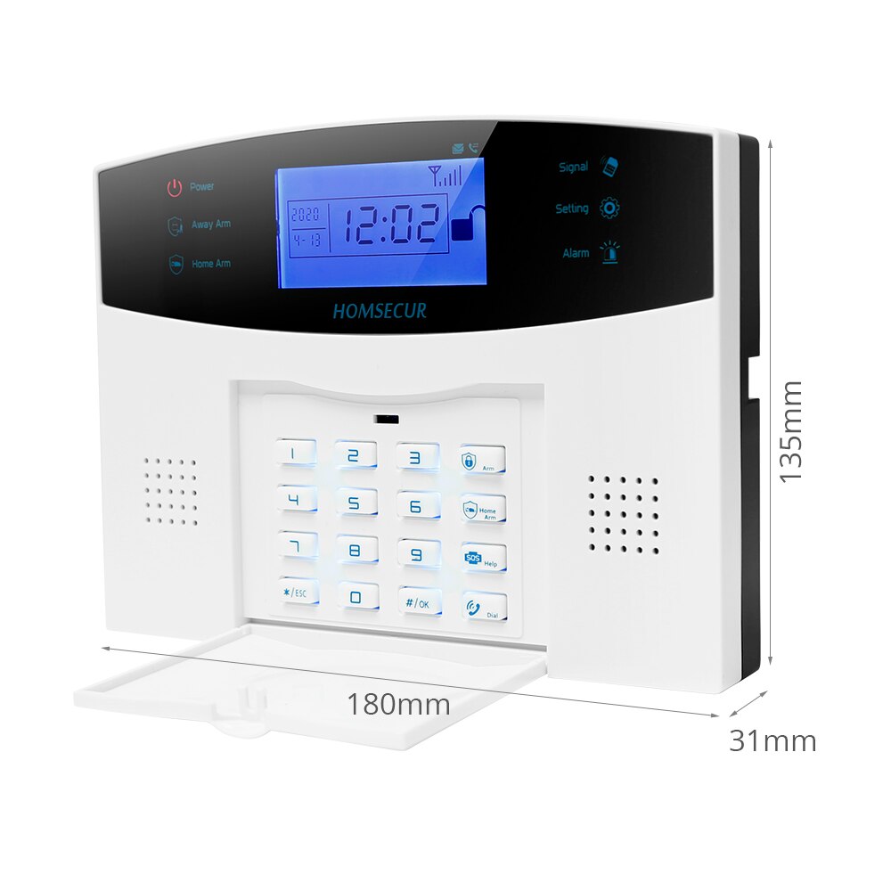 HOMSECUR DIY GSM Alarm System for Home Security(Alarm Panel YA05,PIR Sensor,Door Sensor,Flash Strobe Siren etc.Optional)