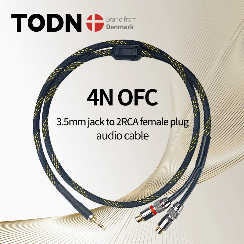 TODN HiFi-Kabel Audio RCA-Kabel Audiosignalkabel Stecker 3,5 mm Aux-Stecker konvertieren 2 Cinch-Buchsen Stecker