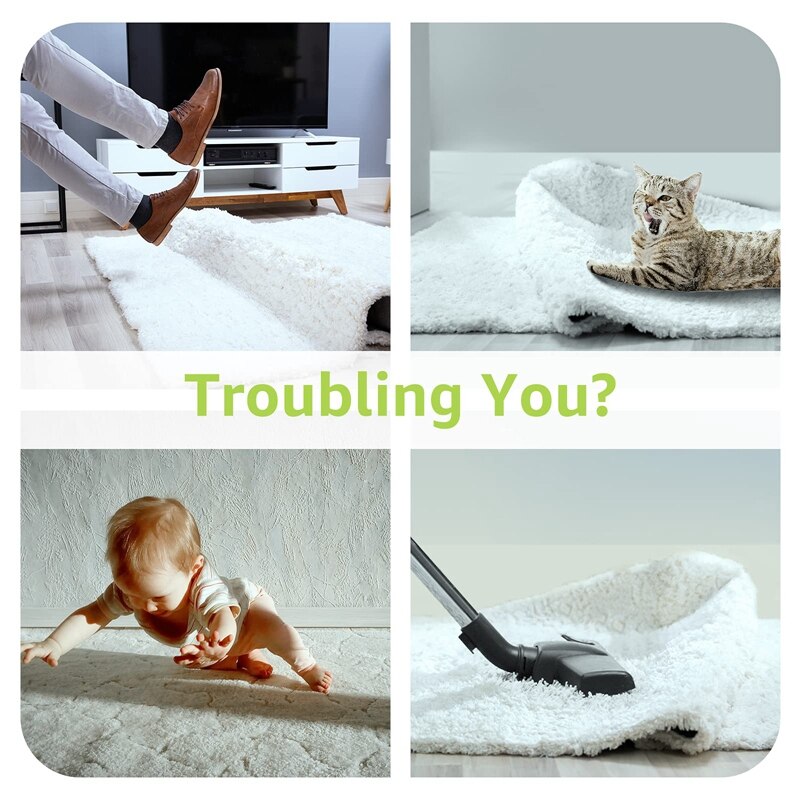 16Pcs Carpet Gripper Double-Sided Anti-Curling Non-Slip Reusable Carpet Gripper Carpet Floor Mat Tape Non-Slip Sticker