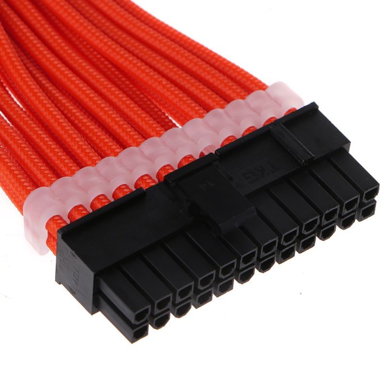 1Set 30cm/40cm A-TX Basic Extension Cable Kit PC GPU CPU Power Supply Sleeved Wire Computer Connectors 24-PIN 8-PIN 6PIN 4+4PIN