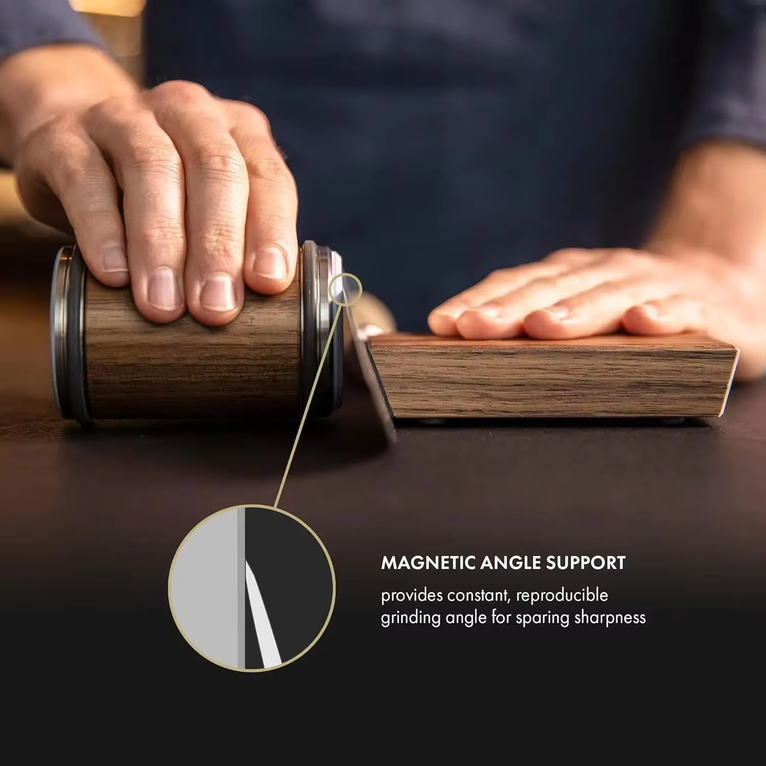 Affûteur de couteaux roulant, support magnétique, pierre à aiguiser, Kit de pierre à aiguiser, rouleau d'angle de 15 et 20 degrés, accessoire de cuisine