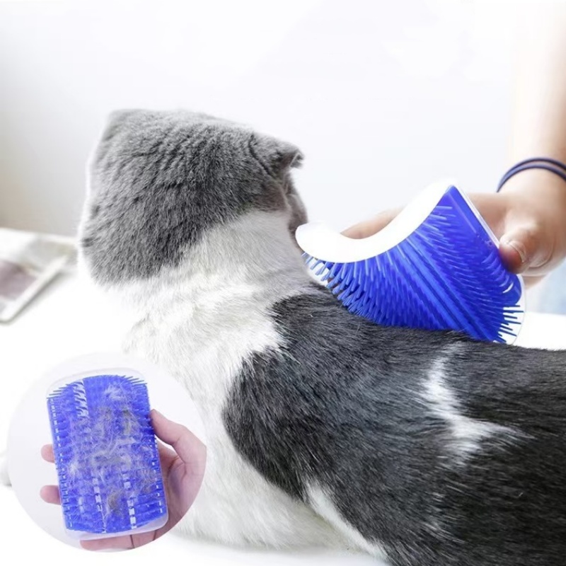 Herramienta de masaje para gatos, peine de masaje para depilación de mascotas, esquina de pared, cepillo para frotar autolimpiante, juguetes para gatos, suministros de belleza para mascotas