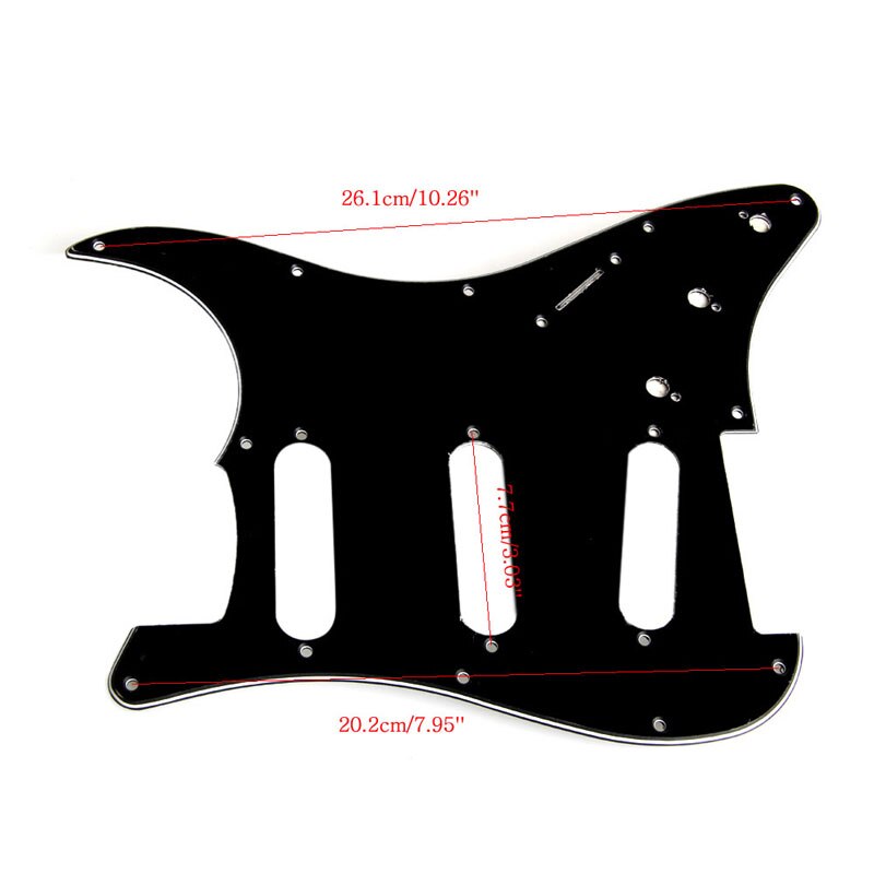 3 Ply Elektrische Gitaar Slagplaat Zwart Scratch Plaat Voor Strat Stratocaster H58D