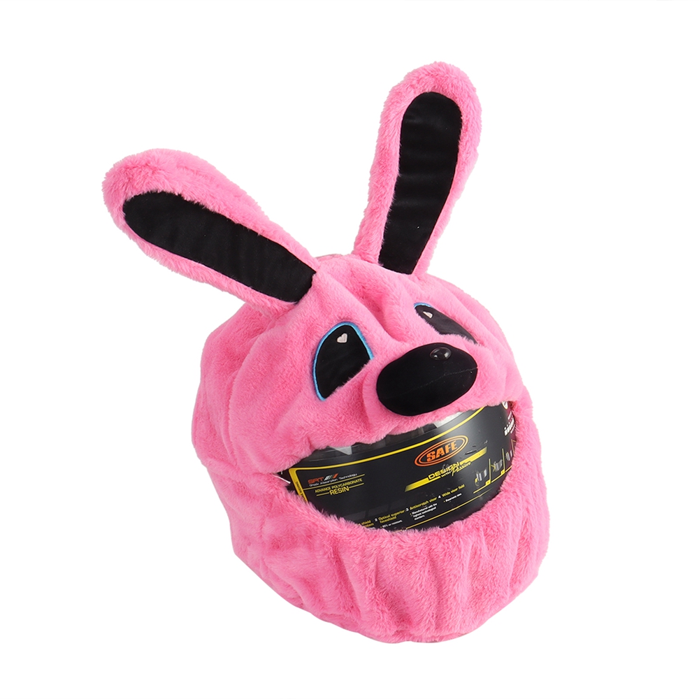 Helm Bescherming Hoofddeksels Hoes Cartoon Pluizig Pluche Set Voor Motorfiets Full-Face Beschermhoes Motorfiets Veiligheid Trendy: Roze