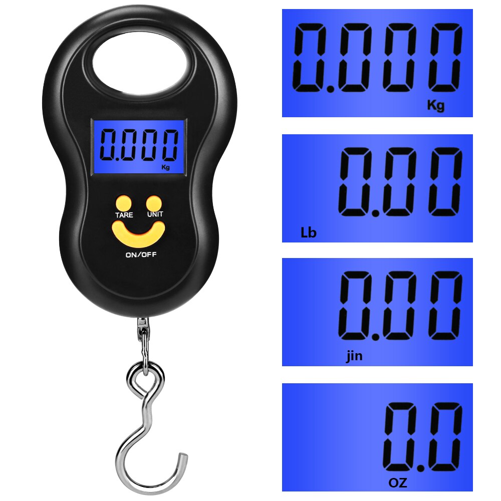 1PC Digital Scale 40kg 10g Portable Electronic Scales Hanging Digital Scale Fishing Hook Pocket Weighing Balance with LED Light