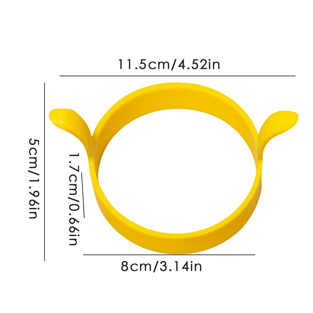 Anello in silicone Stampo per uova fritte Stampi per anelli per pancake antiaderenti Resistenti al calore Multi-funzione portatile Creativo per cucinare Strumento D IY: giallo