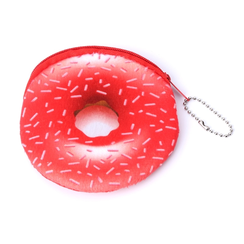 Cartoon Coin Purse Donuts Zipper Change Wallet Card Holder Women Student