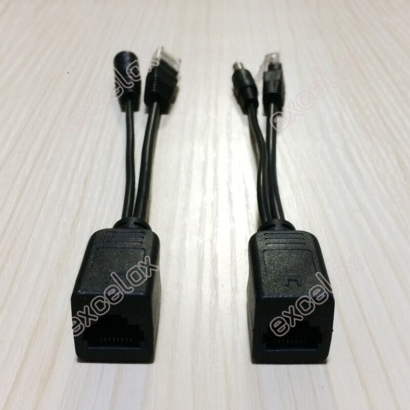 1x Pair RJ45 Passive PoE Injector & Splitter IP Camera Power Over Ethernet Power Supply Adapter 30m 100ft DC 12V Connector Plug