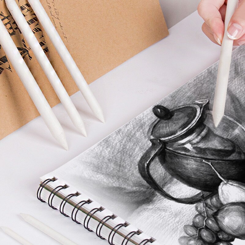 6 pcs/set 6 Sizes Highlight Blending Paper Stump Pen Sketch Art White Drawing Charcoal Sketching Tool Rice Paper Stick C6831