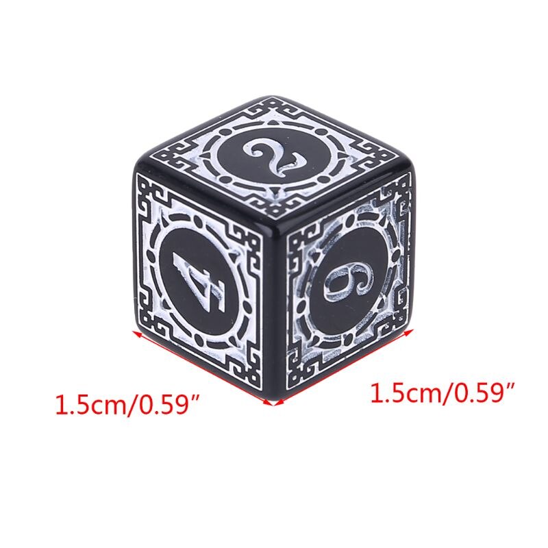 10Pcs D6 Polyhedral Dice Square Edged Numbers 6 Sided Dices Beads Table Board Game for Bar Club Party