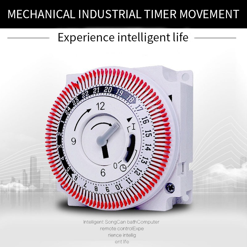Temporizador mecánico de 250V, temporizador con recordatorio de tiempo, 15min, 24h, controlador de ahorro de energía, interruptor de sincronización Industrial: Default Title