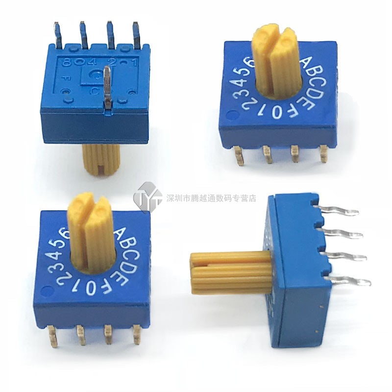 1 Piece 16-Bit With Handle Rotary Encoder Switch 0-F Dial Code Switch PCB Encoder 8421C Positive Code 4:1 5-Pin