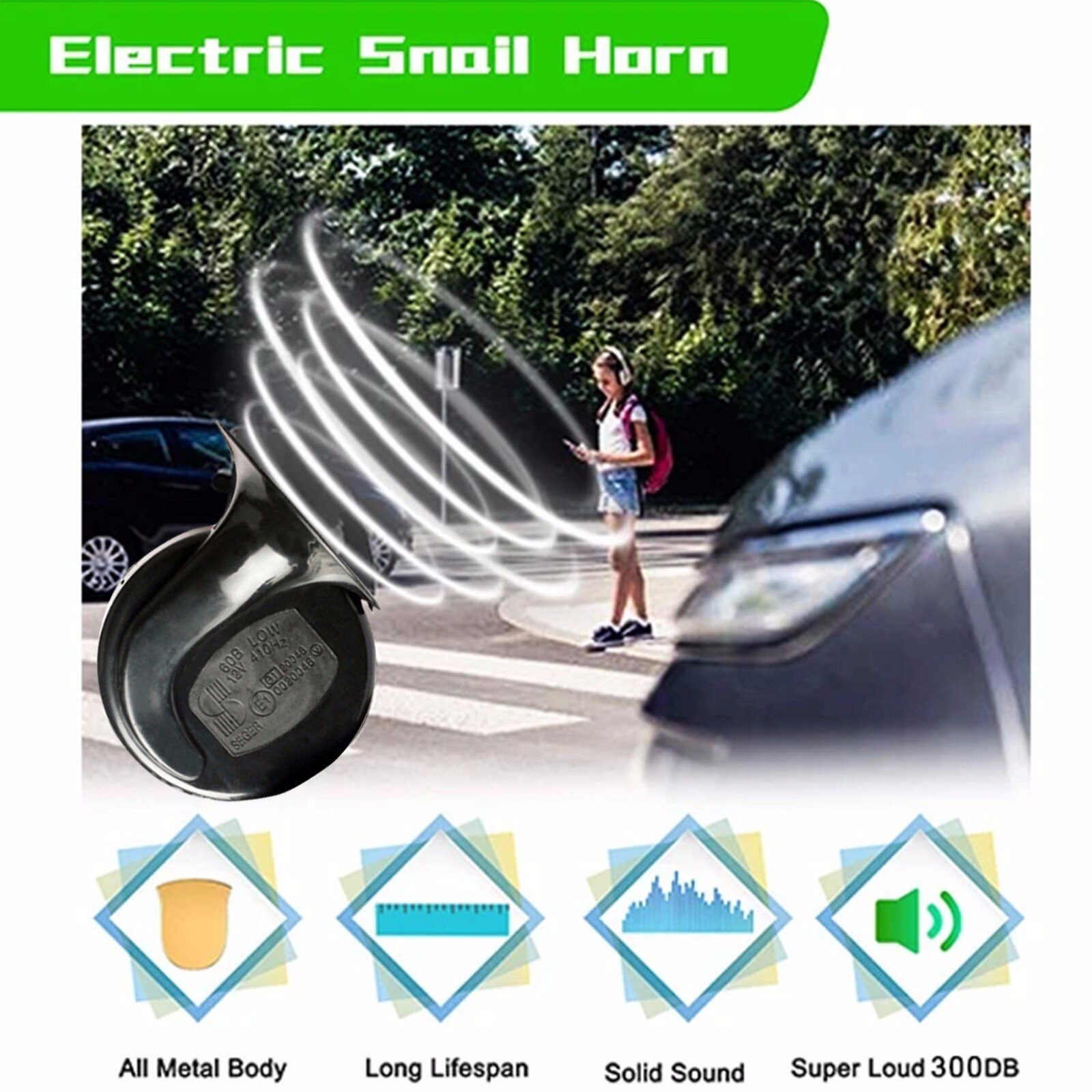 Universal Loud Car Air Horn 12V Trumpet Super Train Horn for Trucks Vehicle Horn Dual-tone Electric Snail Air Horn Whistle #41