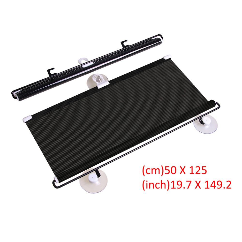 Wysuwane przednie okno samochodu osłony przeciwsłoneczne 50x125cm pcv automatyczny okna parasol przeciwsłoneczny ochrona przed promieniowaniem uv osłona przeciwsłoneczna: czarny